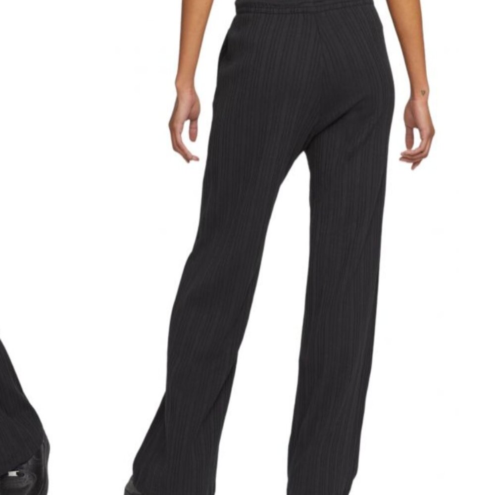 Nike Women's Sportswear Black Thick Jersey Ribbed Wide Leg Pants Size XS - Picture 8 of 10